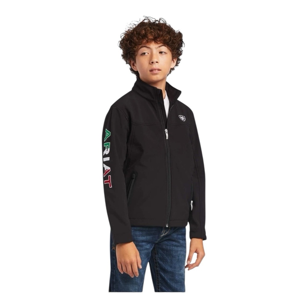 Ariat Boy's Classic Team‎ Softshell Water Two Flags Resistant Jacket Black Small